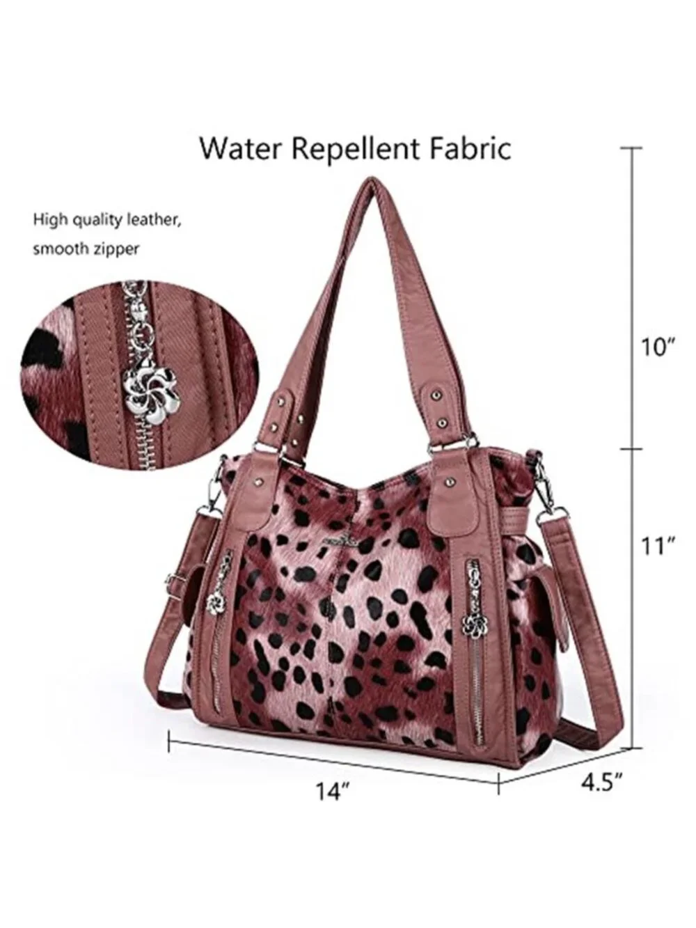 Womens Vegan Leather Crossbody Bag Shoulder Purse Multi Pocket Hobo Handbag